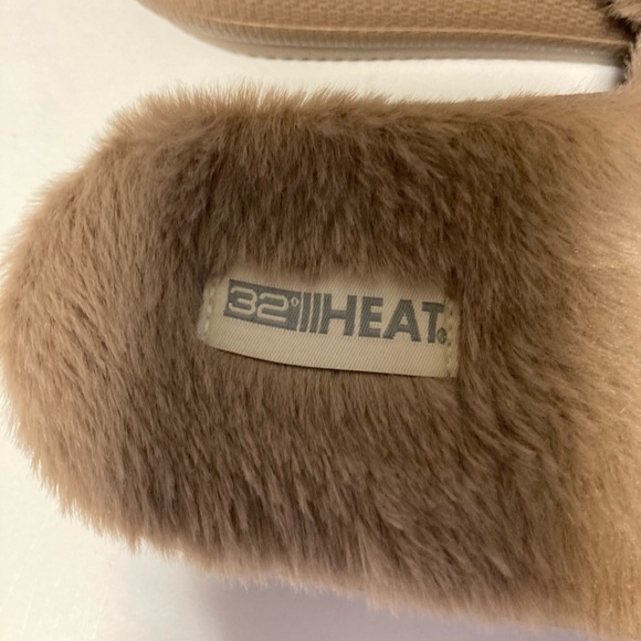 32 Degrees Dust Pink Faux Fur Rubber Outsole Flip Flops Slippers size 7 - Picture 6 of 14